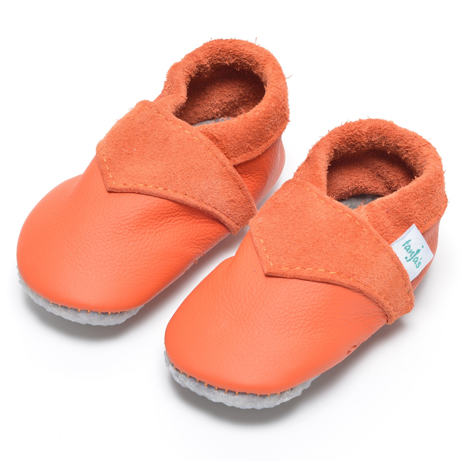 Baby-Lederschuhe "Lieblingsfarbe", orange