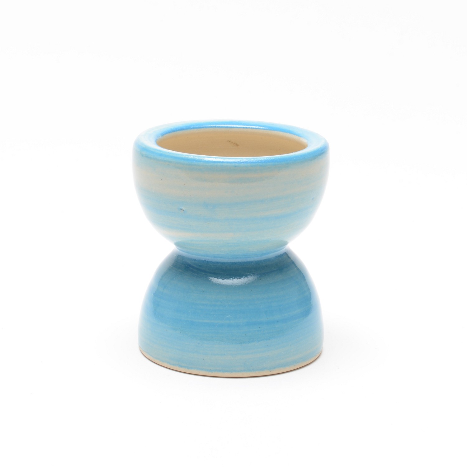 Eierbecher aus Keramik, blau