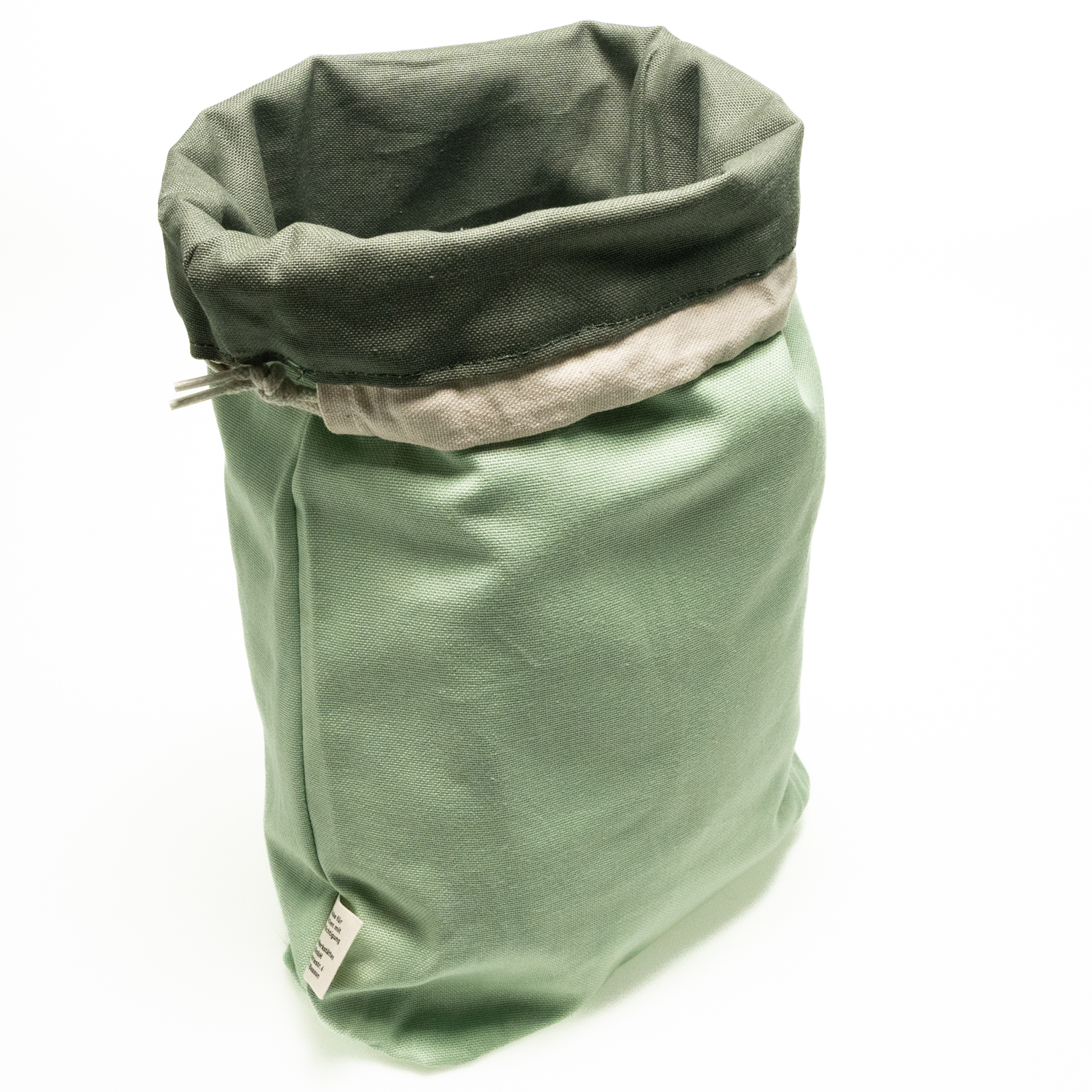 Geschenkbeutel aus Baumwolle Groesse L Farben mint und waldgruen Bild1