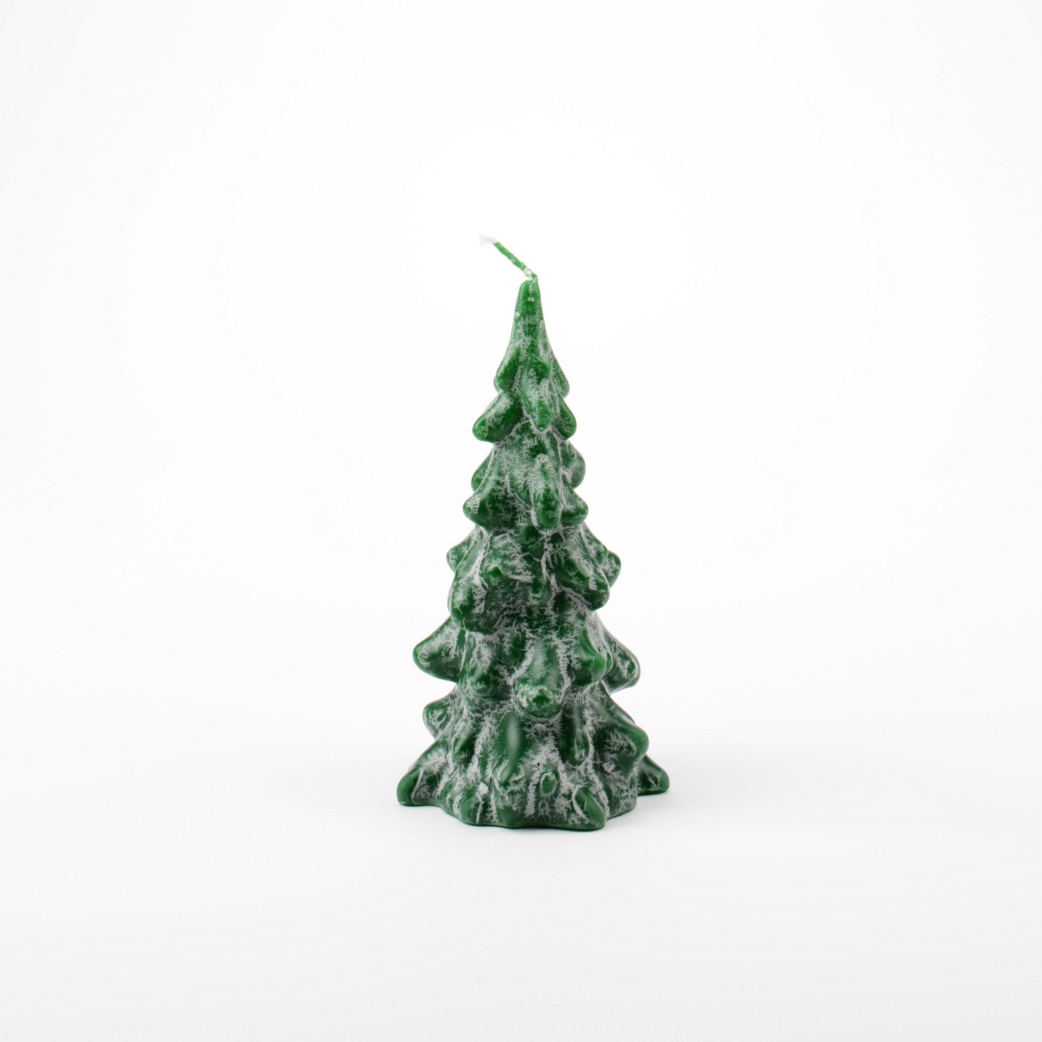 Tannenbaum-Kerze "Frost" (Höhe 15 cm), dunkelgrün