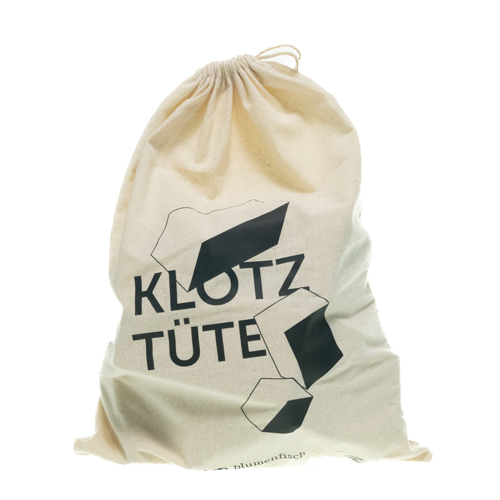 Klotztuetenbeutel mit Logo