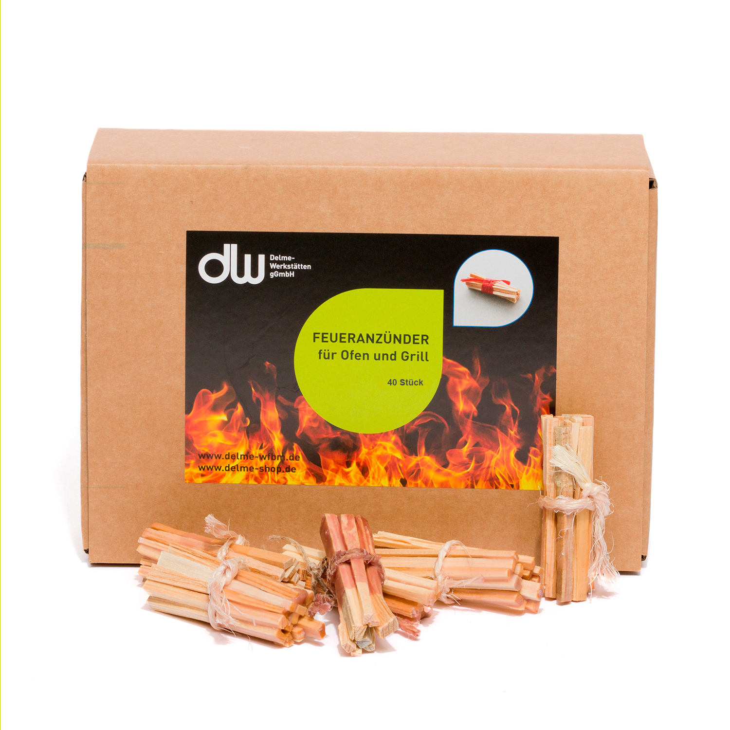 Feueranzünder für Ofen und Grill (40 Stk.)