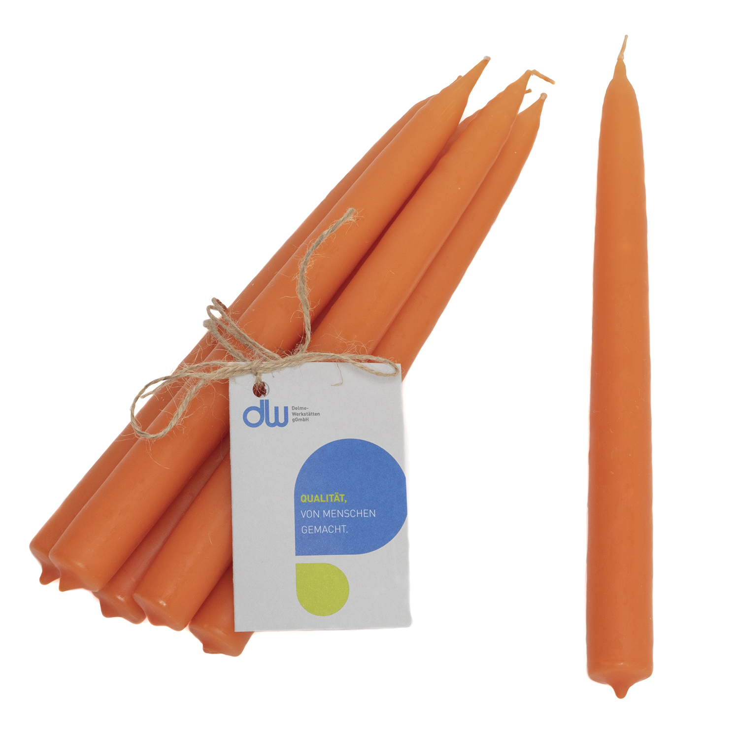 Tafelkerzen 6er-Set (Höhe 24 cm), mandarine