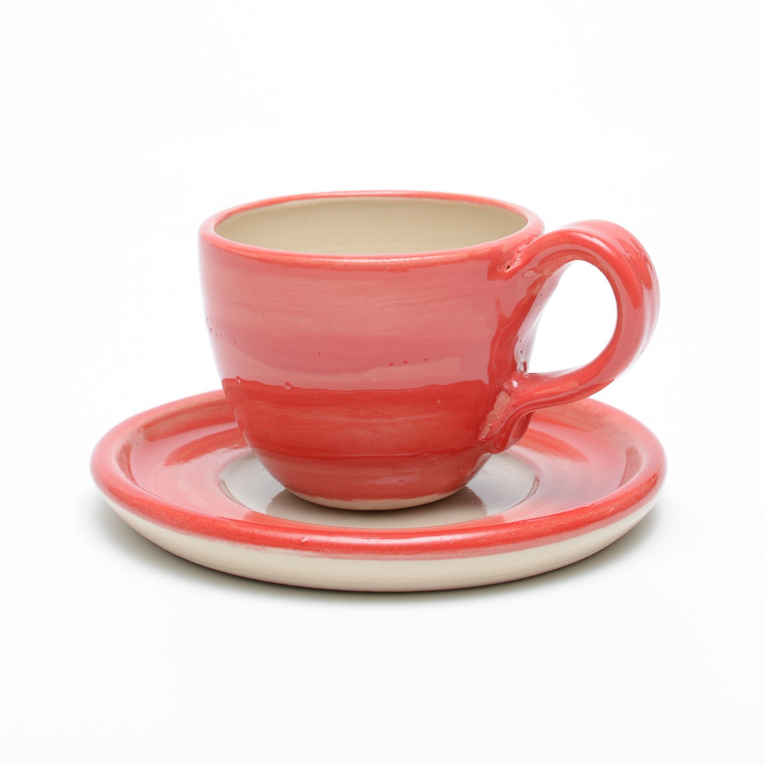 Espresso-Tasse mit Untertasse, rot (2-teilig)