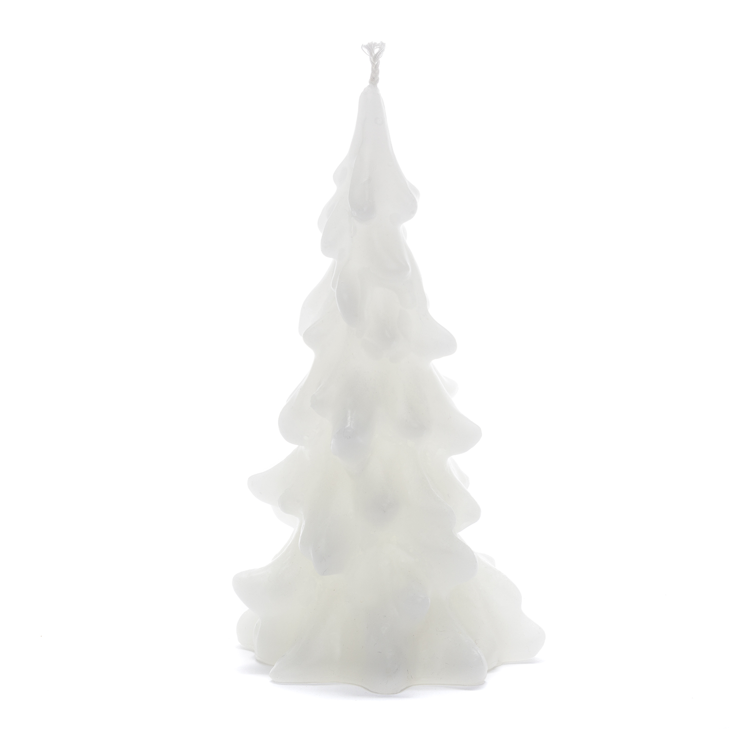 Tannenbaum-Kerze "Glatt" (Höhe 15 cm), schneeweiß