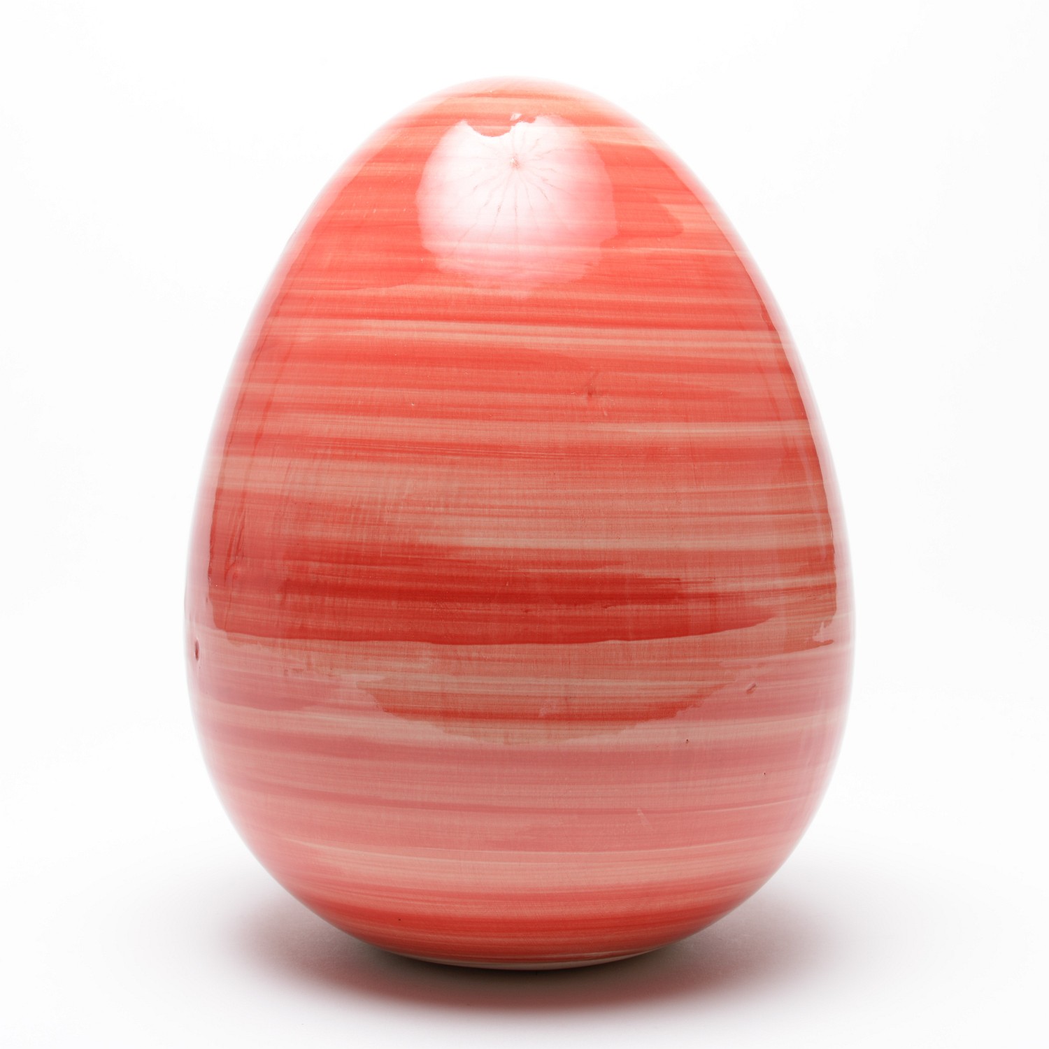 Deko-Ei aus Keramik (Höhe 23 cm), hellrot