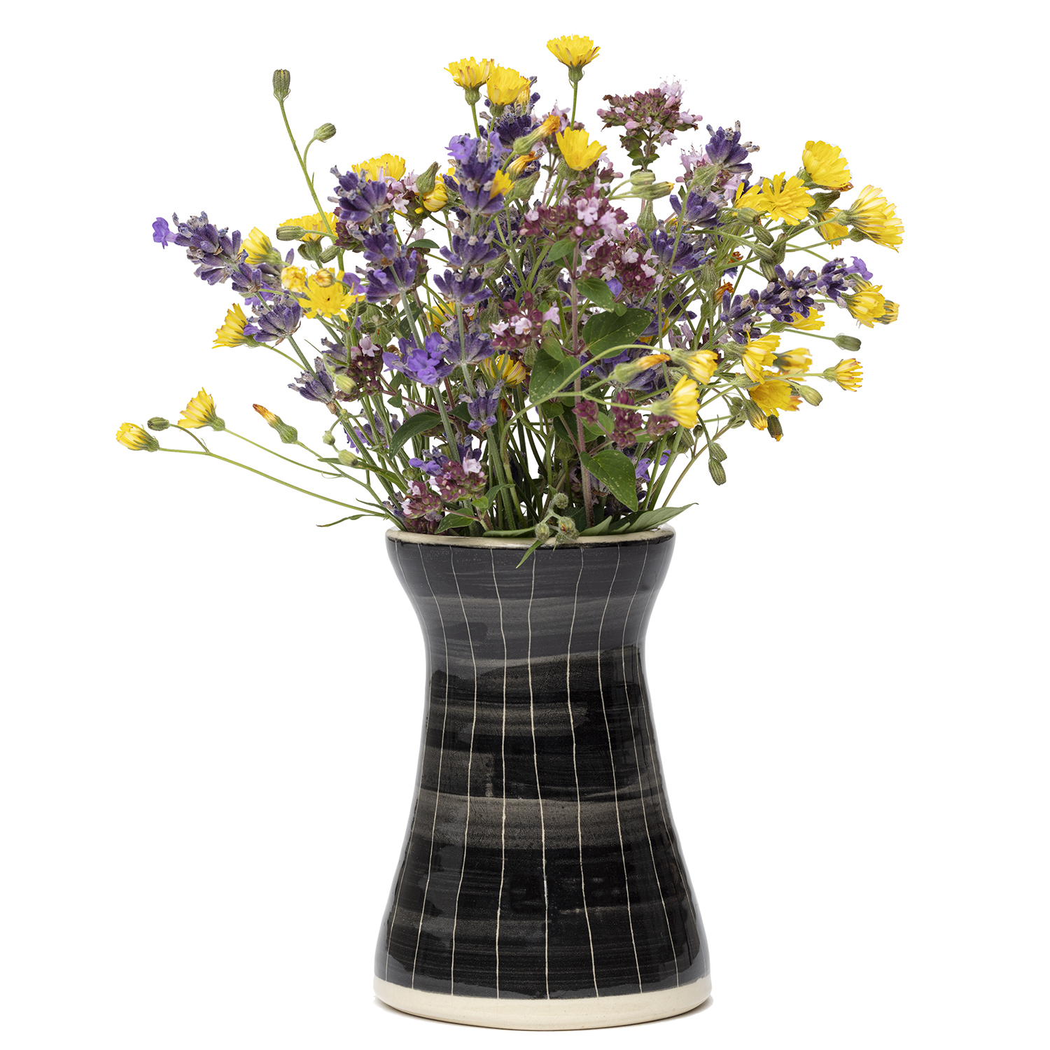 Vase klein, schwarz kariert