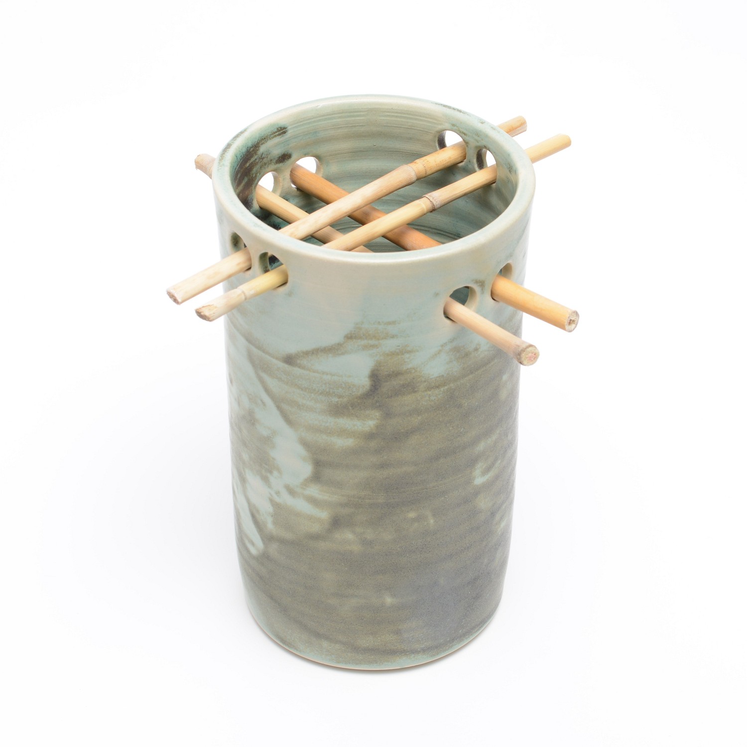 Zylindervase "Bambus" aus Keramik
