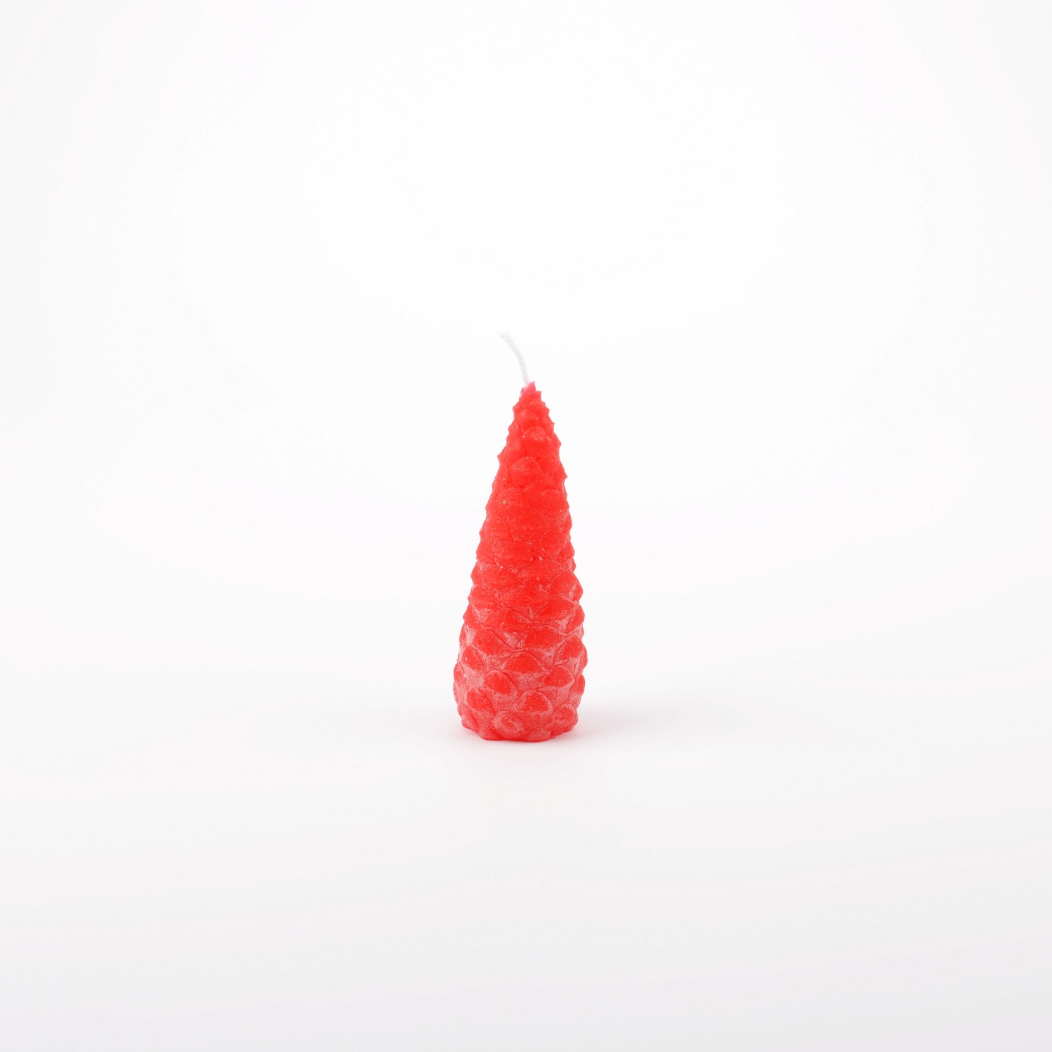 Tannenzapfen-Kerze (Höhe 9,5 cm), rot