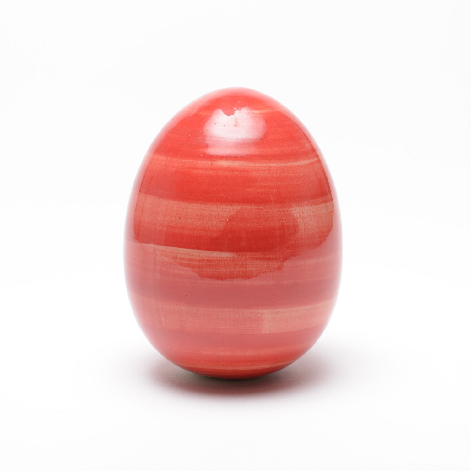 Deko-Ei aus Keramik (Höhe 10 cm), hellrot